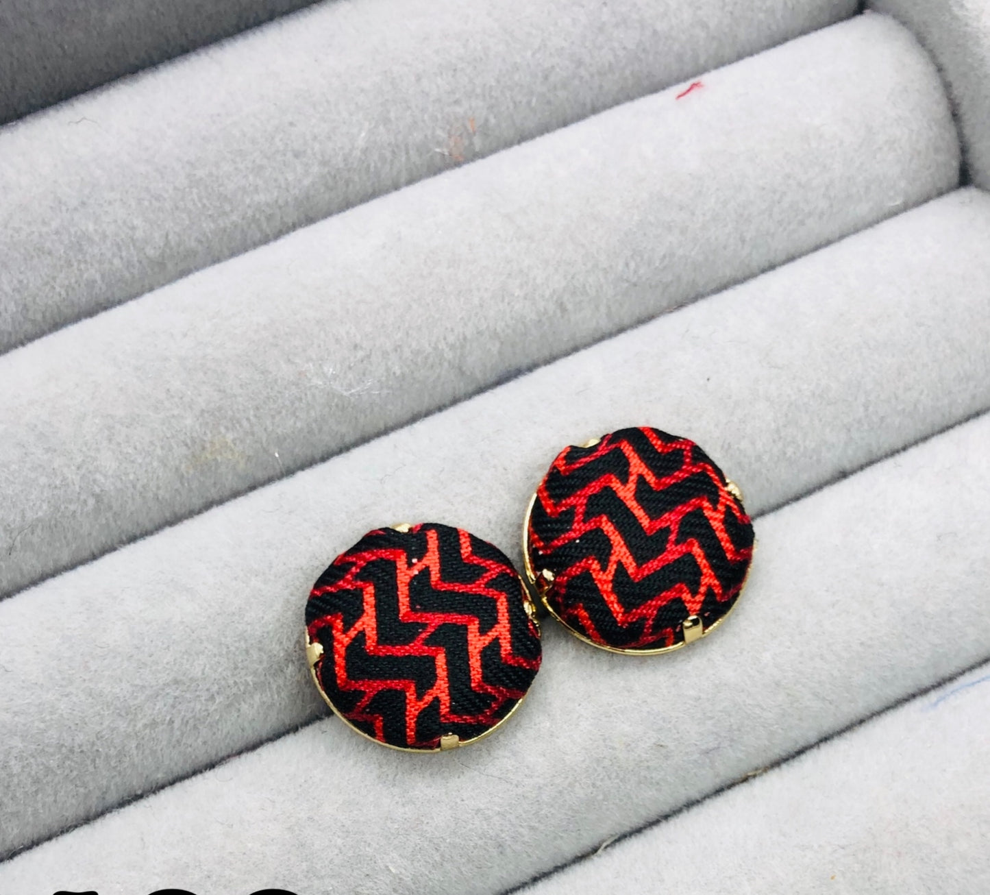 H-H0050- Black & Shocking Orange Minotaure H pattern - hairband / earring