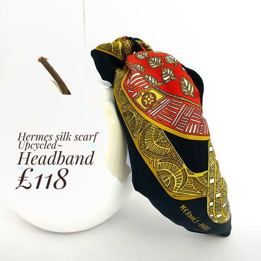 H-H Classic Vintage Pattern Black/Gold/Red - Headband