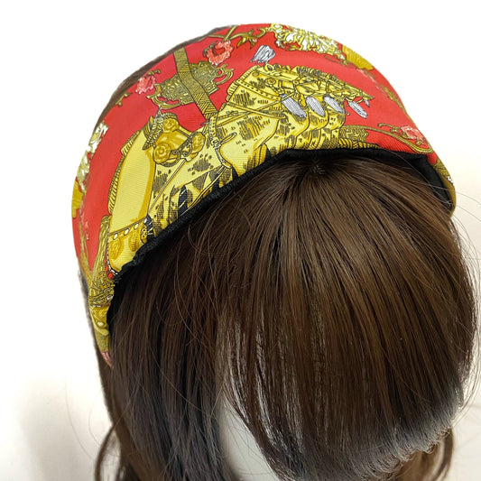 H-H Classic Vintage Pattern Black/Gold/Red - Headband style 1