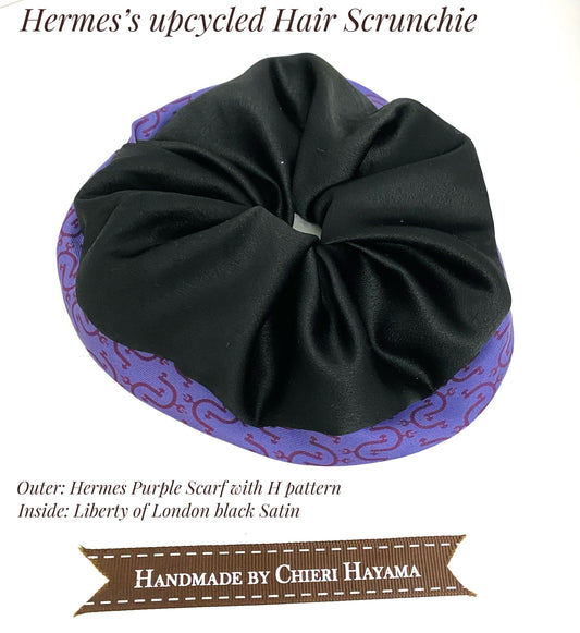 H-H0037- Velvet & Brown 'H' pattern- Hairband/ earring/ Scrunchie