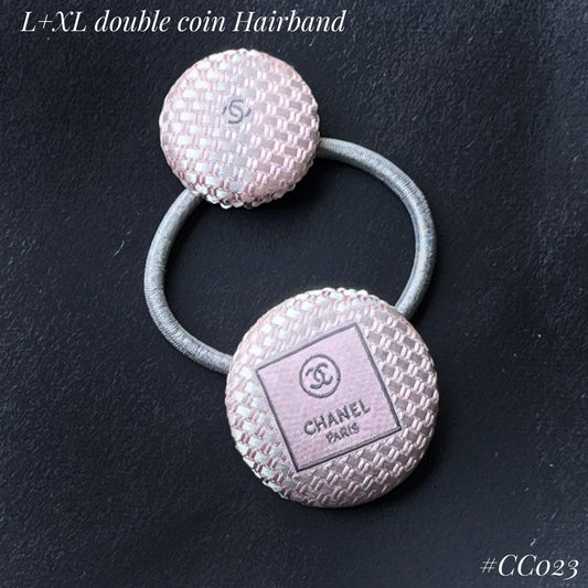 CC- Pink Tweeds & Pearl CC logo- CC023- hairband collection