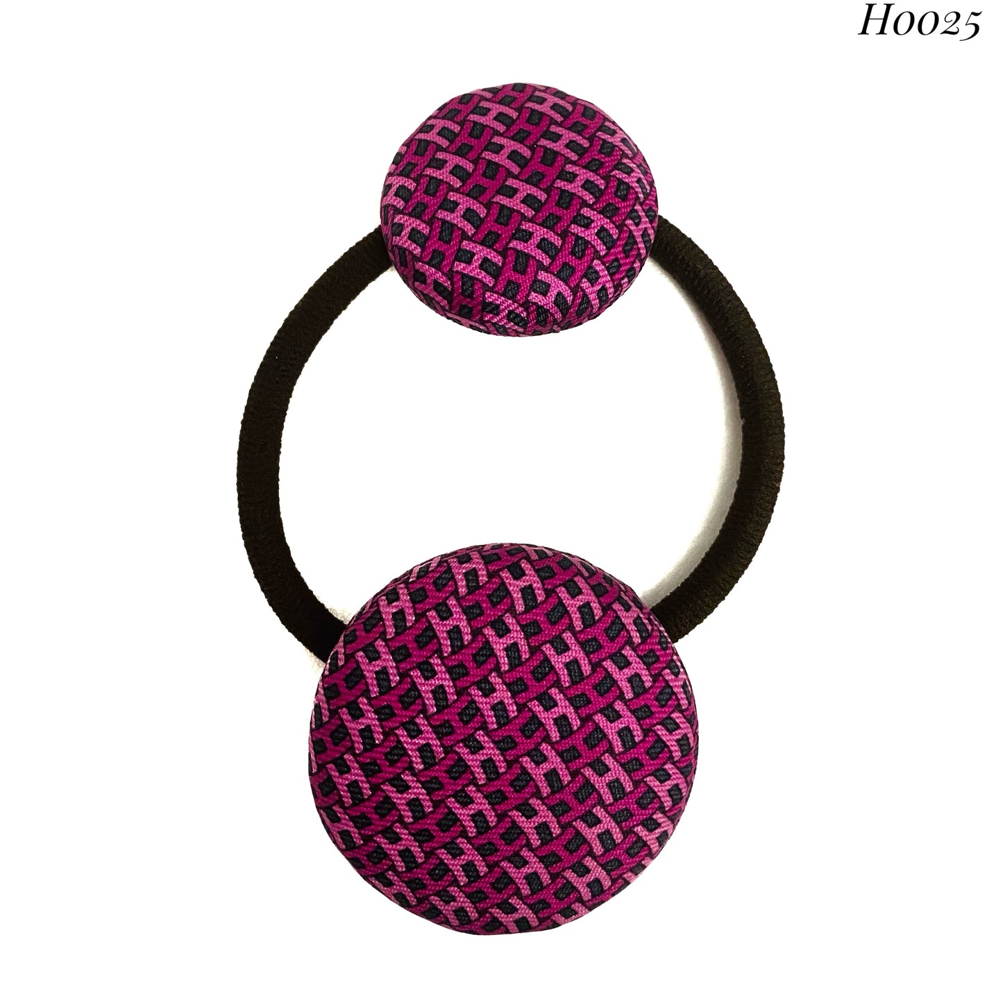 H-H0025- Shocking Pink & Candy Pink H pattern - hairband/ hairpin