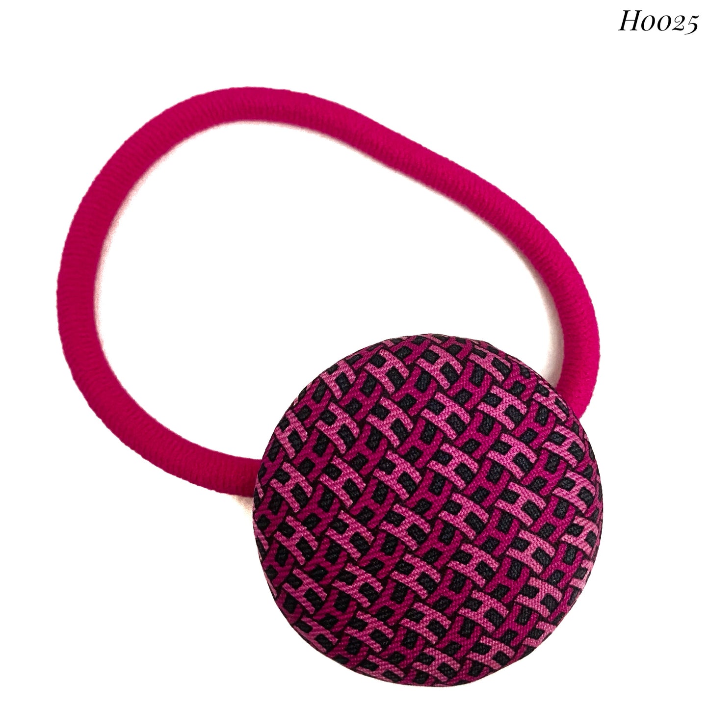 H-H0025- Shocking Pink & Candy Pink H pattern - hairband/ hairpin