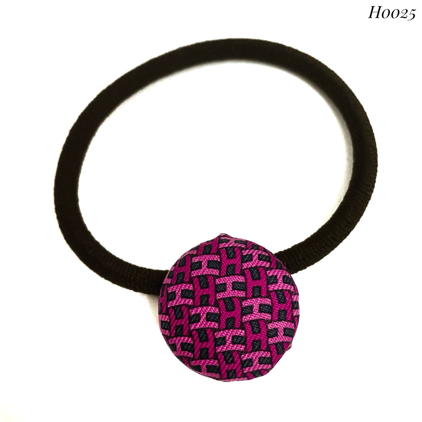 H-H0025- Shocking Pink & Candy Pink H pattern - hairband/ hairpin