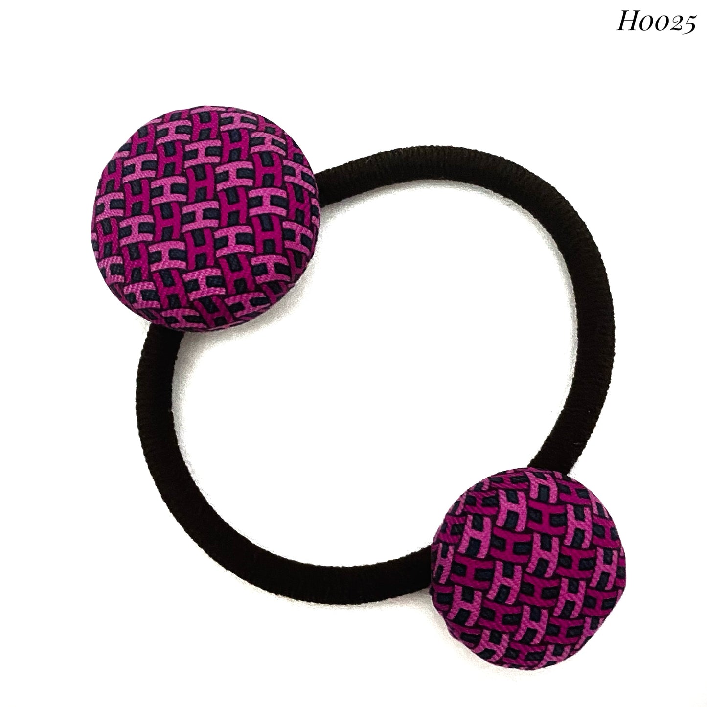 H-H0025- Shocking Pink & Candy Pink H pattern - hairband/ hairpin