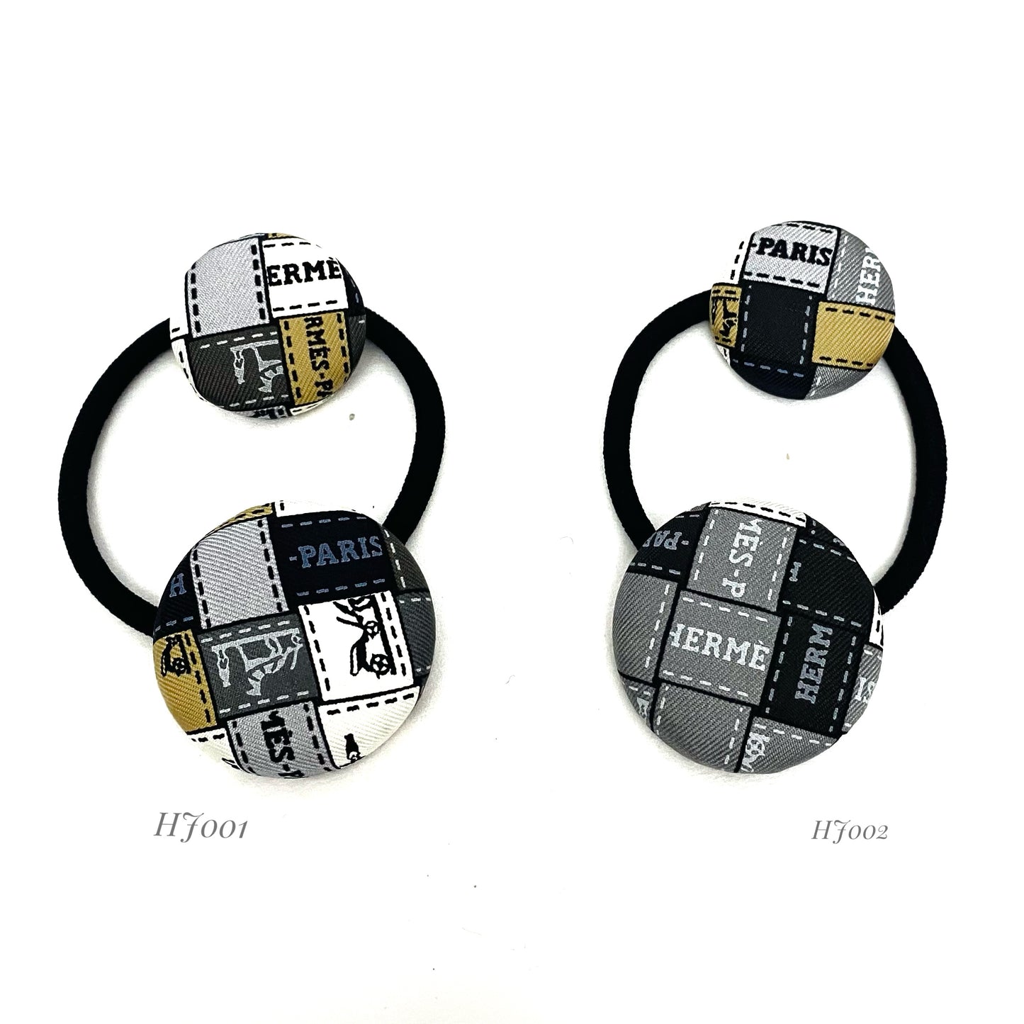 H-H icons Ribbons- HJ-Black & Grey- Hairband