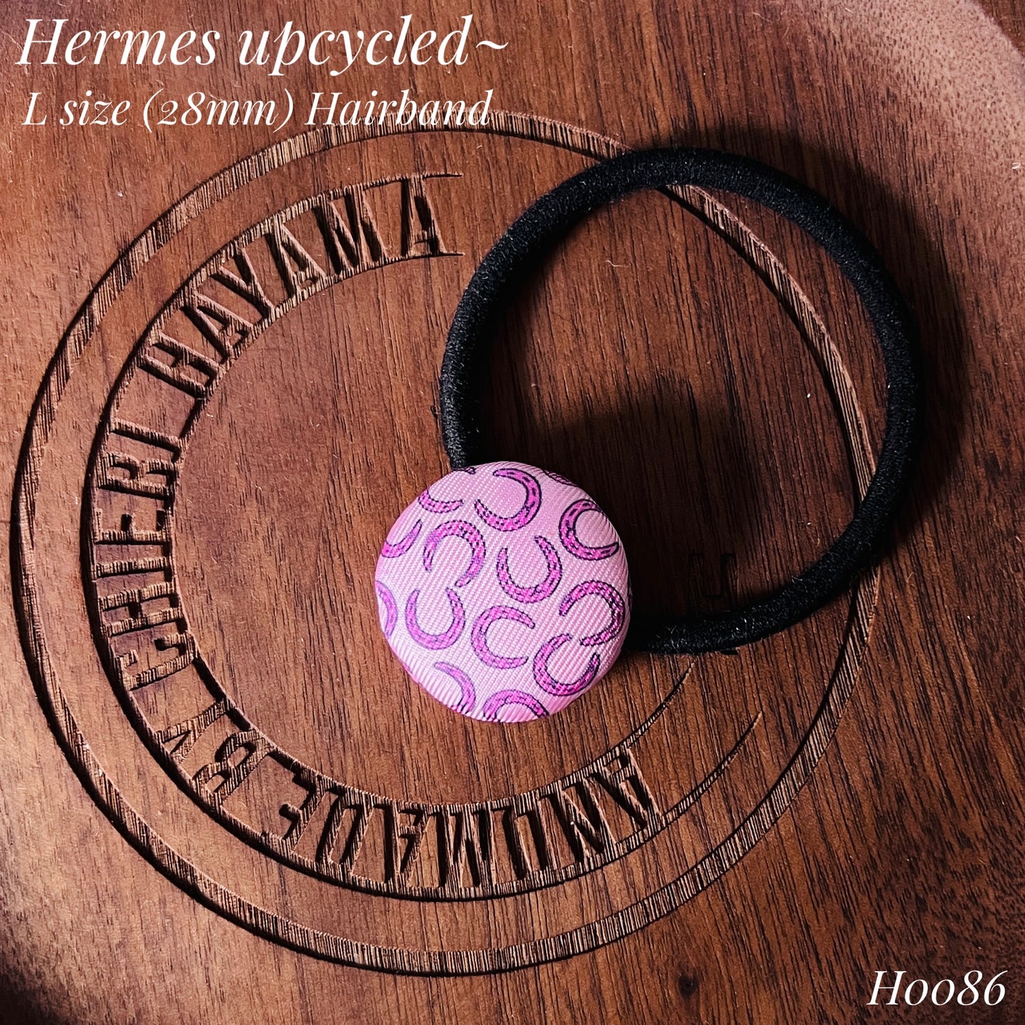 H-H0086-sakura Pink & Shocking pink lucky horseshoes- Hairband