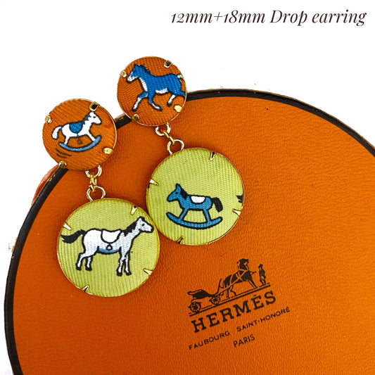 H-H0055 H0056- petit H in Red Orange & Lime - drop earring