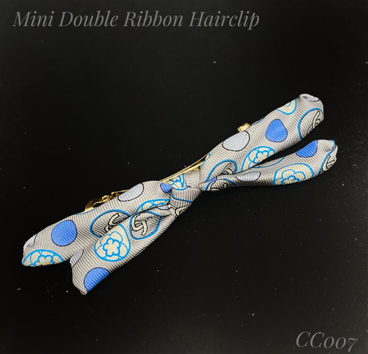 CC- Dove & Alegria Camellias- CC007- mini Double Ribbon Hairclip/ hairband/ earring