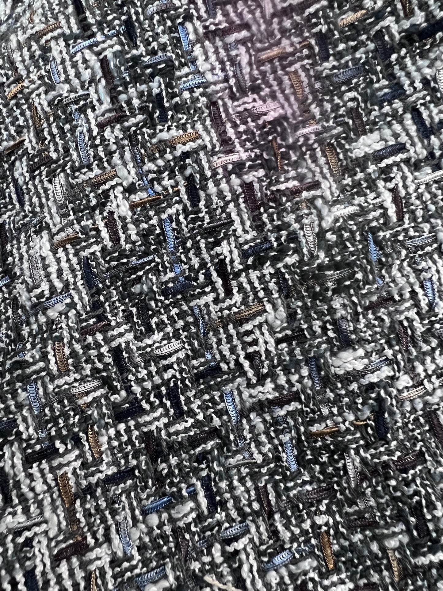 Tailormade fabric: Linton tweeds- Black/ white/ grey